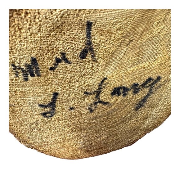 Vintage Mudhead Native American Kachina Doll  Feathers & Drum Signed Lang 16" - Picture 4 of 13